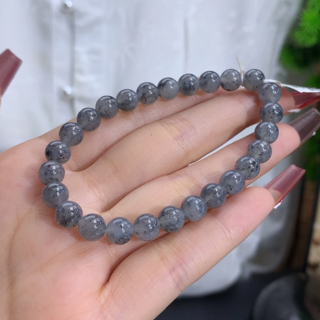 翡翠手链未镶嵌卡6.8冰胶乌鸡