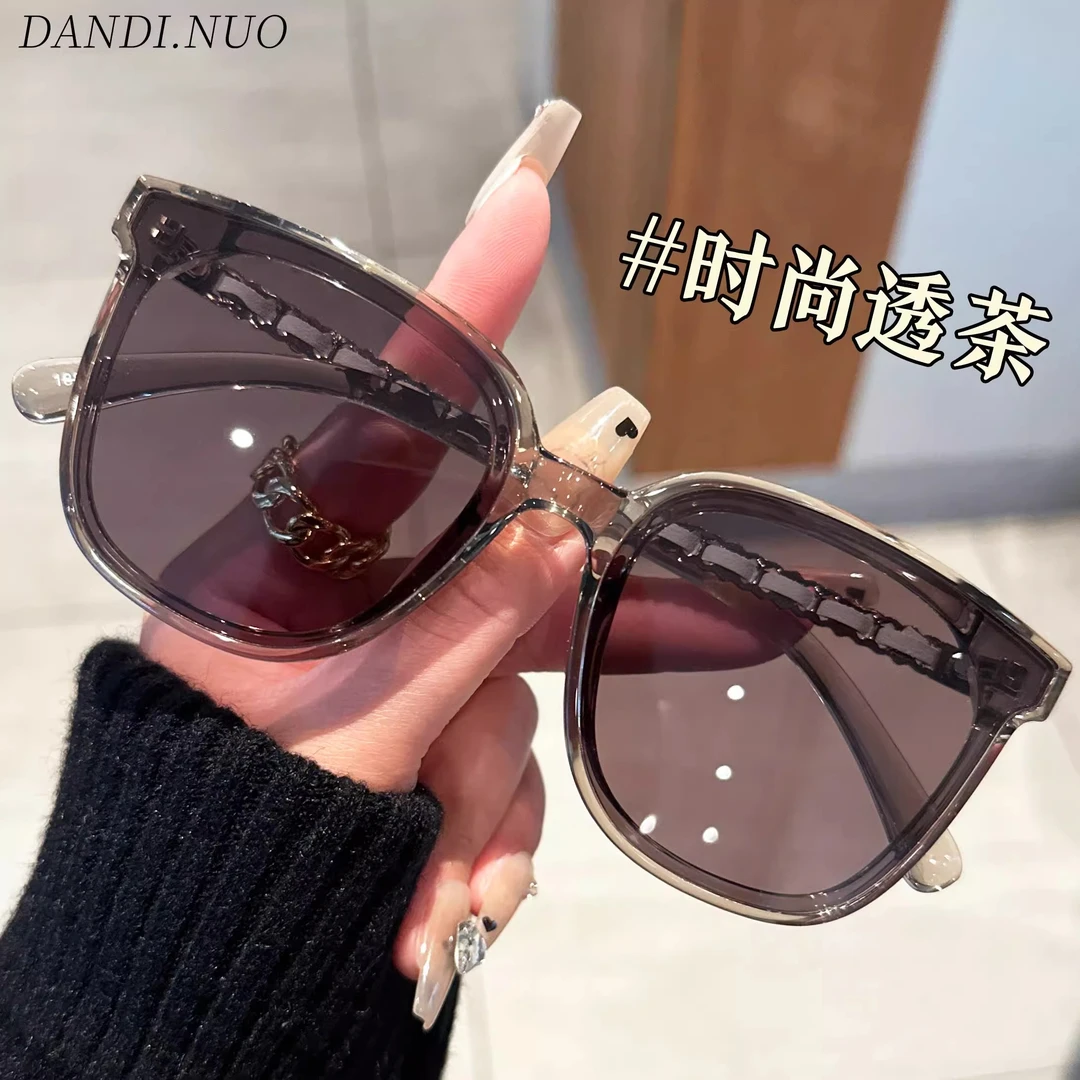 茶色墨镜女款拍照出片小香风大框显脸小防紫外线开车防晒太阳眼镜