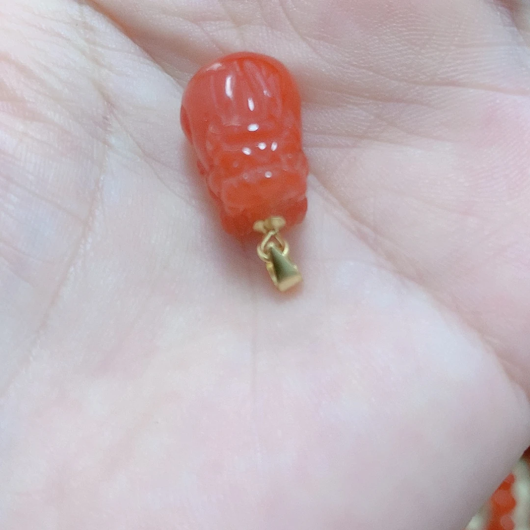 南红玛瑙银S925镶嵌吊坠(不含链)