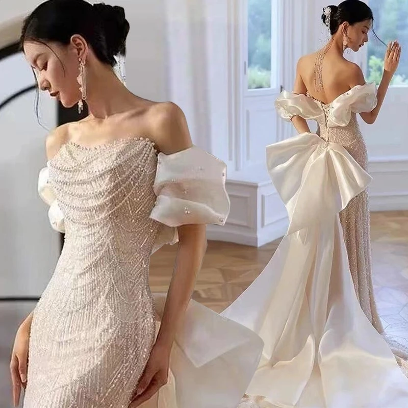 宴会晚礼服女2024新款气质主持人高端轻奢小众鱼尾裙高级感演出服