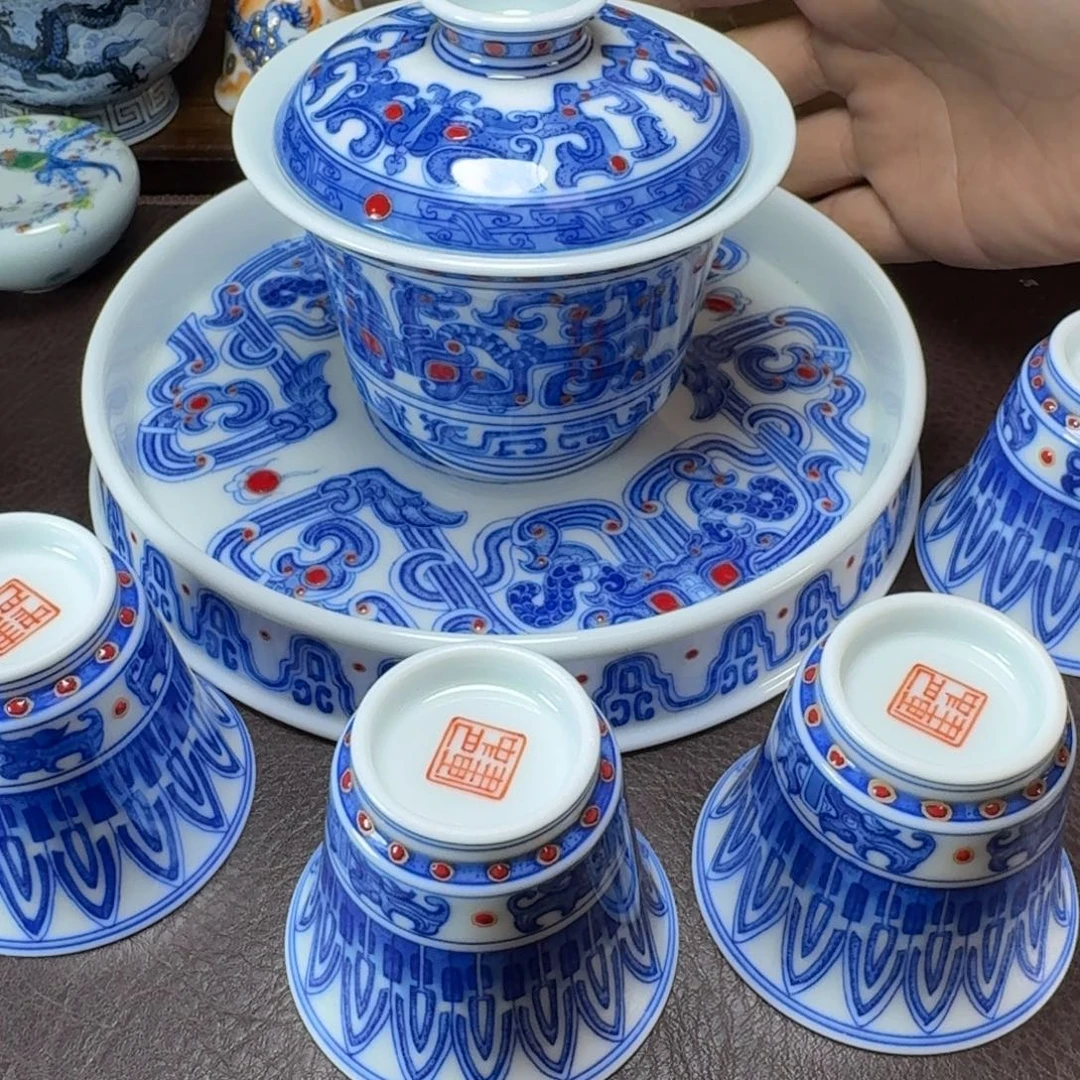 路***3瓷片当代景德镇陶瓷手绘茶具