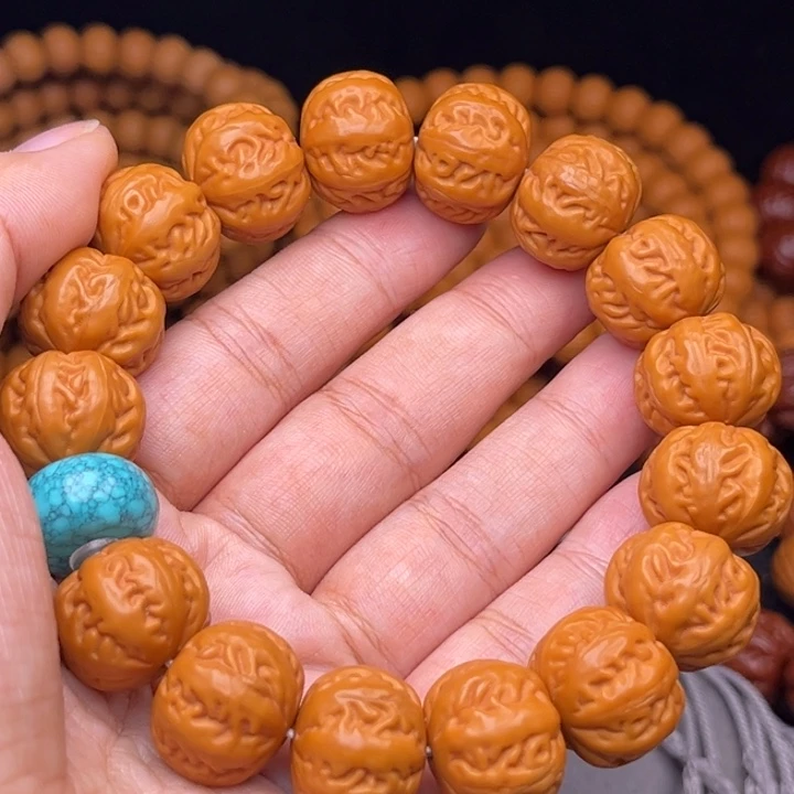 猴头核桃吊坠17麻花串绿