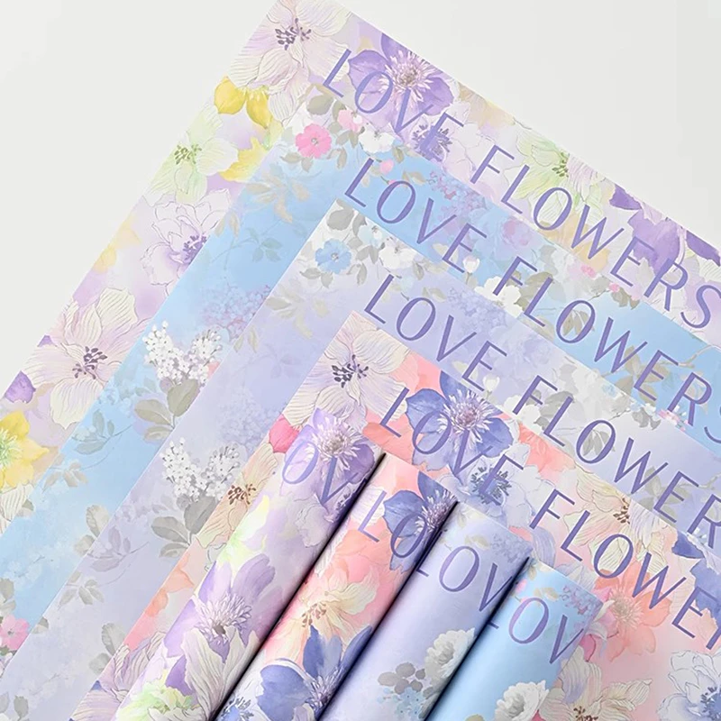 【绿萝】唯美浪漫缤纷花漾包花纸鲜花花束包装纸花卉氛围纸花店资材