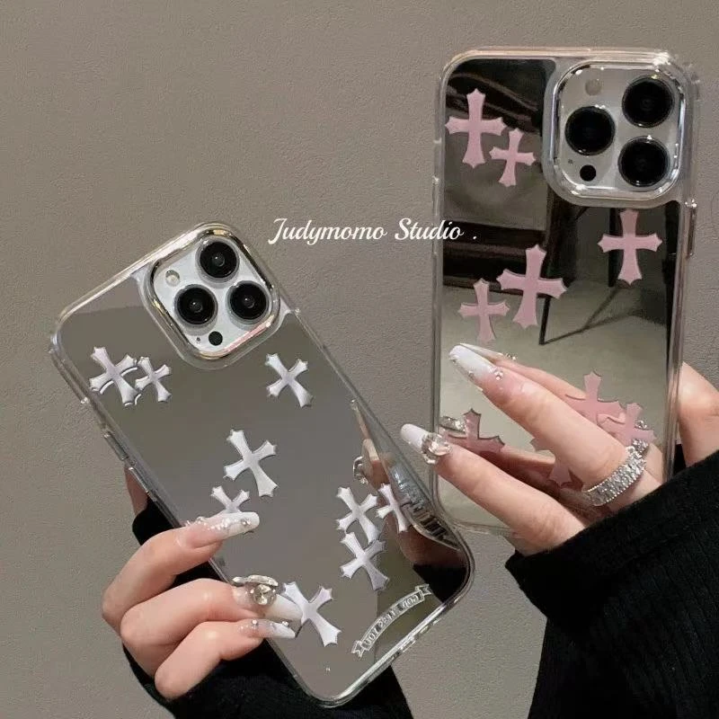 十字架镜面手机壳适用于苹果17promax硅胶iPhone12/13/14/15