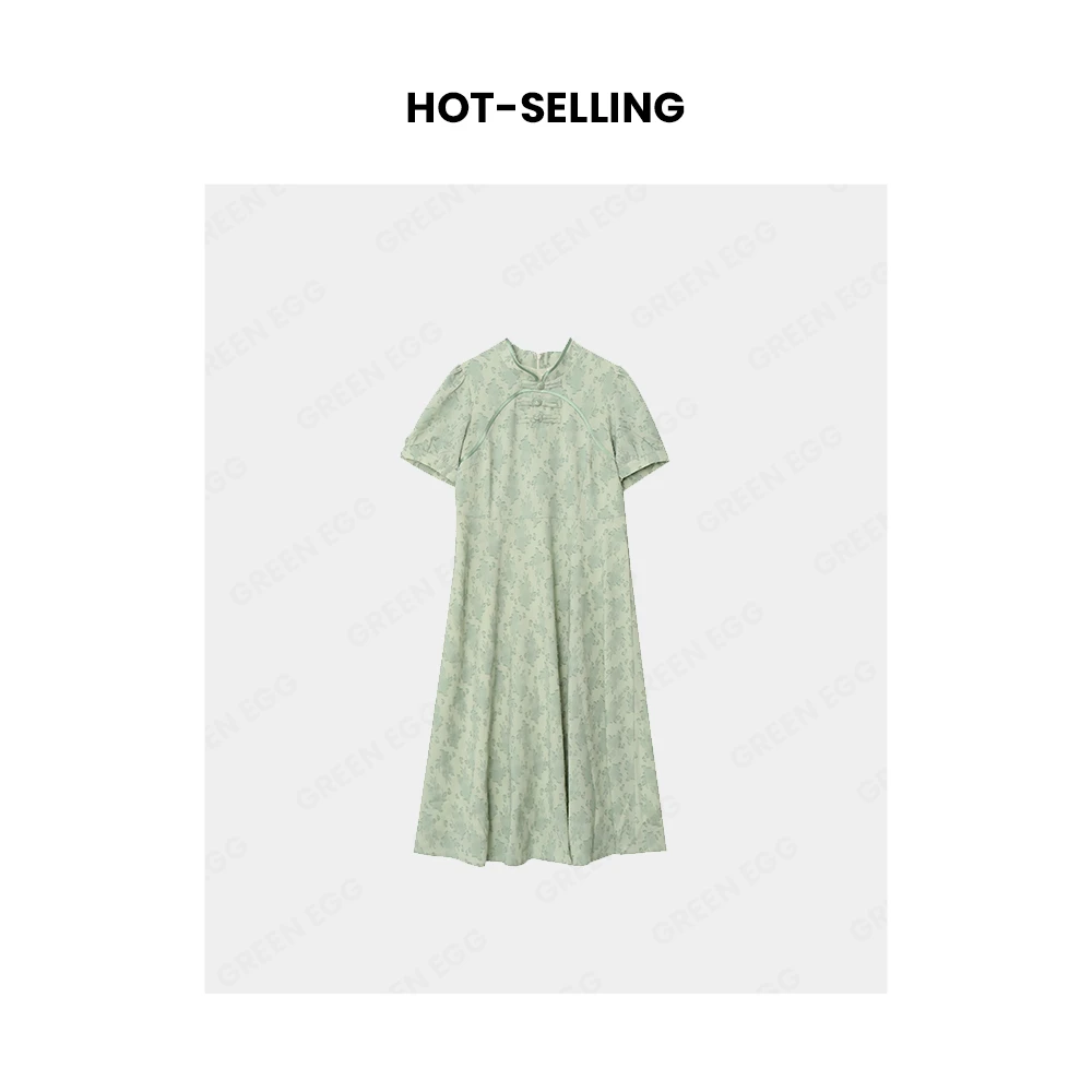 【年中大清清】Y895胖mm设计感国风连衣裙微胖氛围感旗袍新中式女裙