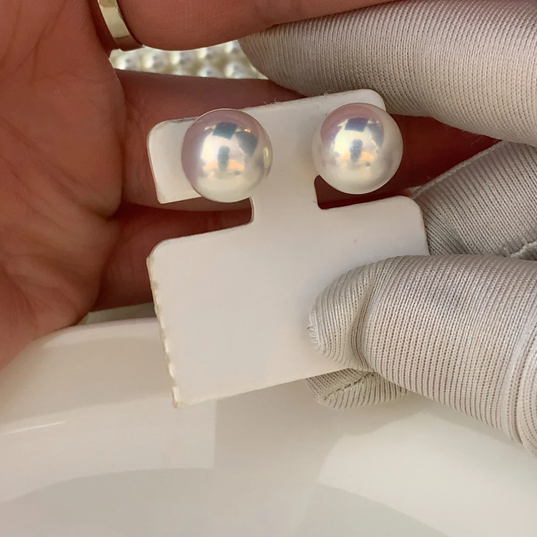 一***世淡水珍珠银S925镶嵌耳饰