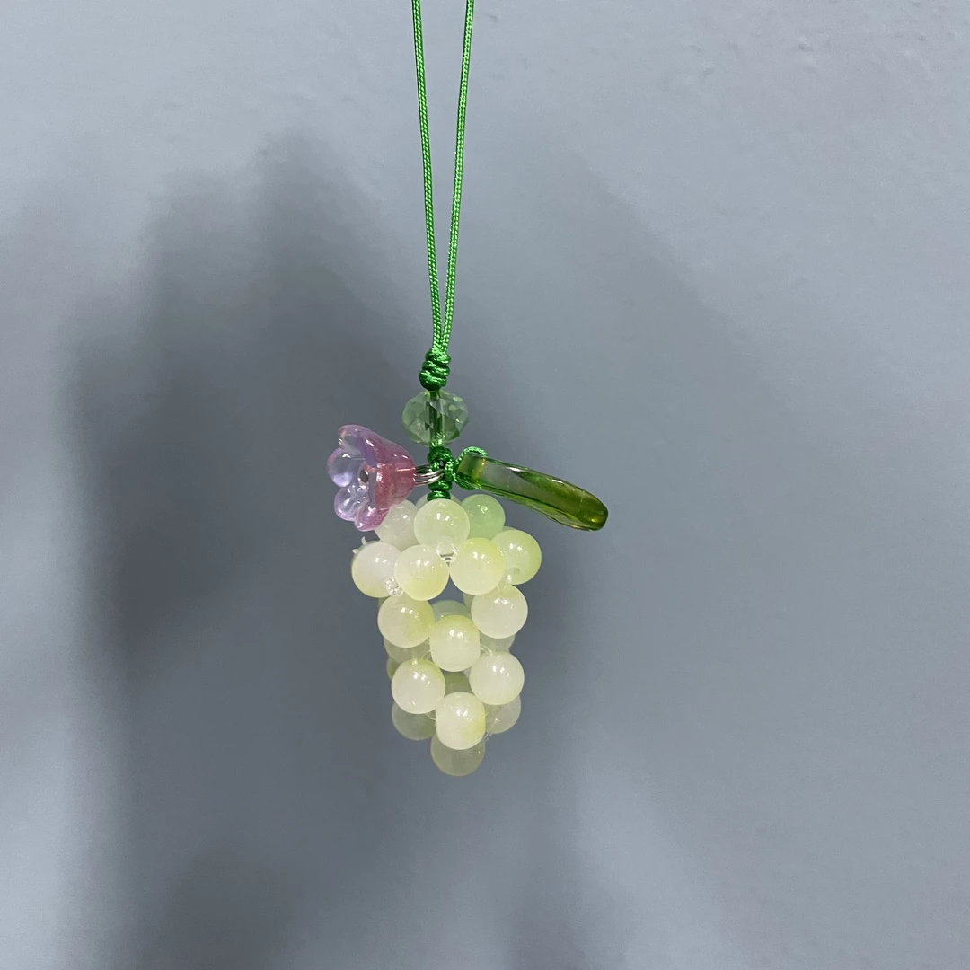 绳款编织绿色葡萄款手机坠E862