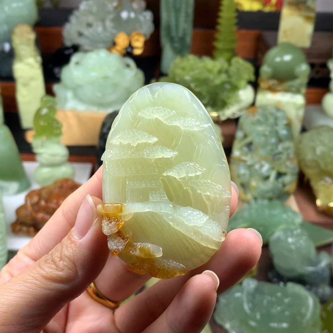 岫玉未镶嵌手把件