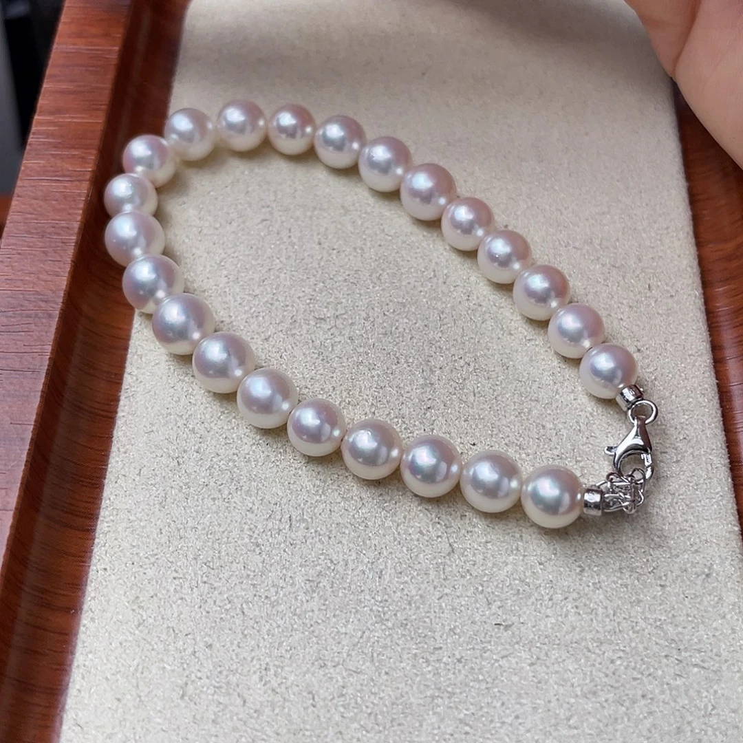 海水珍珠手绳银S925镶嵌