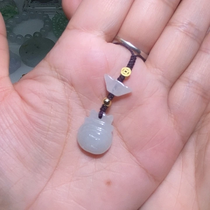 翡翠未镶嵌颈饰钱袋子