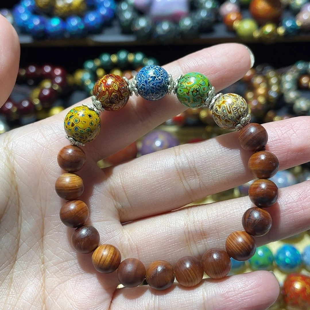 规格1.0大漆5颗搭配崖柏珠一物一拍