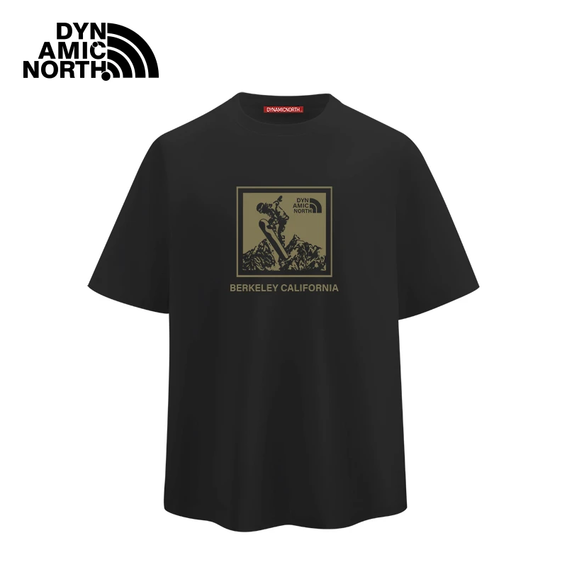 动感北面纯棉男士t恤短袖冰感夏季小白T男女同款轻奢痞帅男装短袖