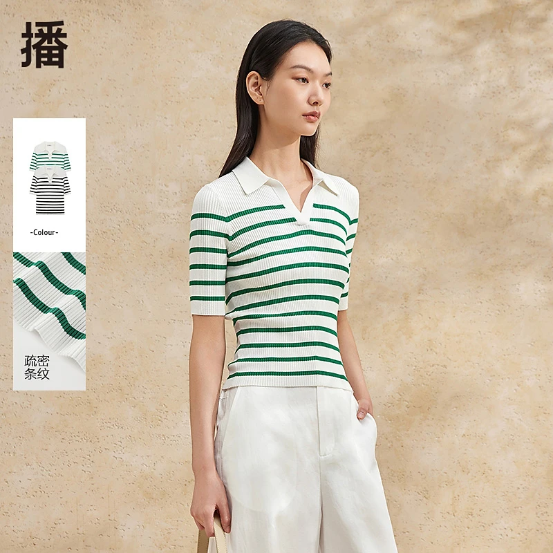 【达人专属】播夏针织衫短款时尚领针织衫DDR2SD45