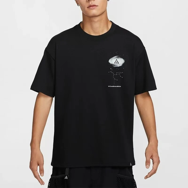 NIKE/耐克ACG男子速干T恤星空印花短袖黑色半截袖 FZ5276010 #HB
