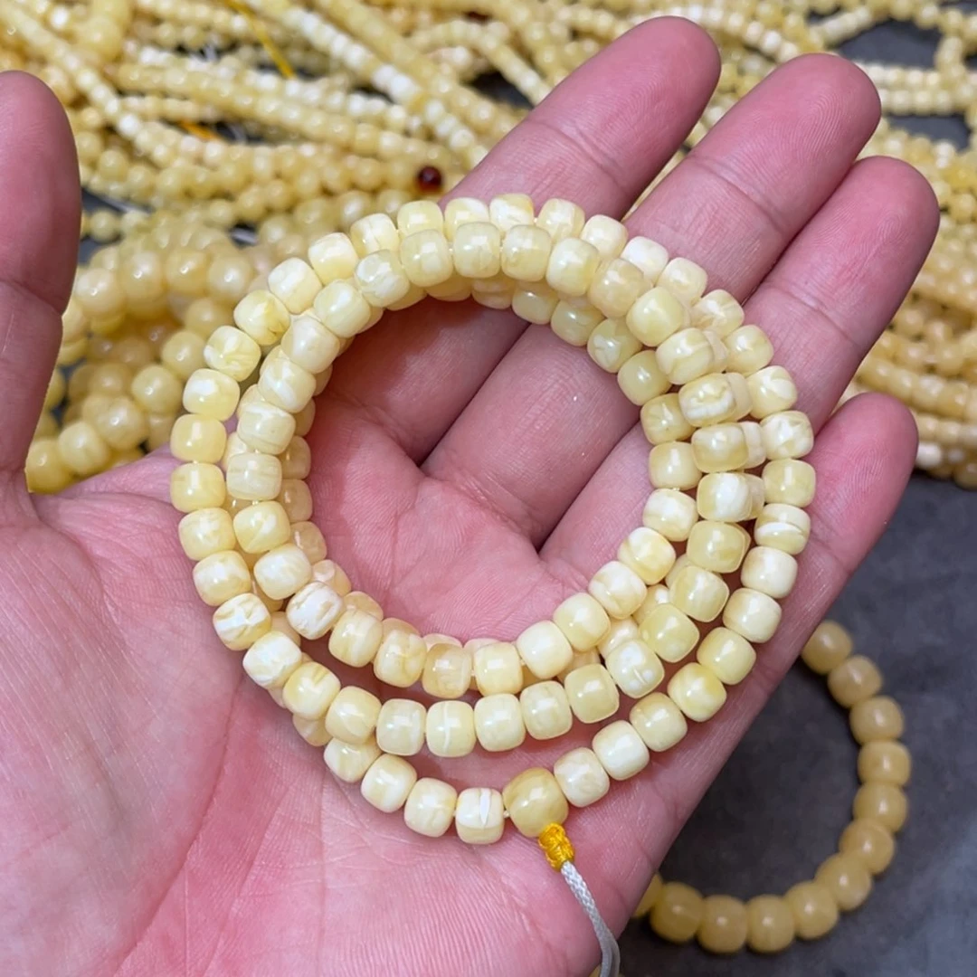 蜜蜡裸石未镶嵌蜜蜡佛珠6.5mm