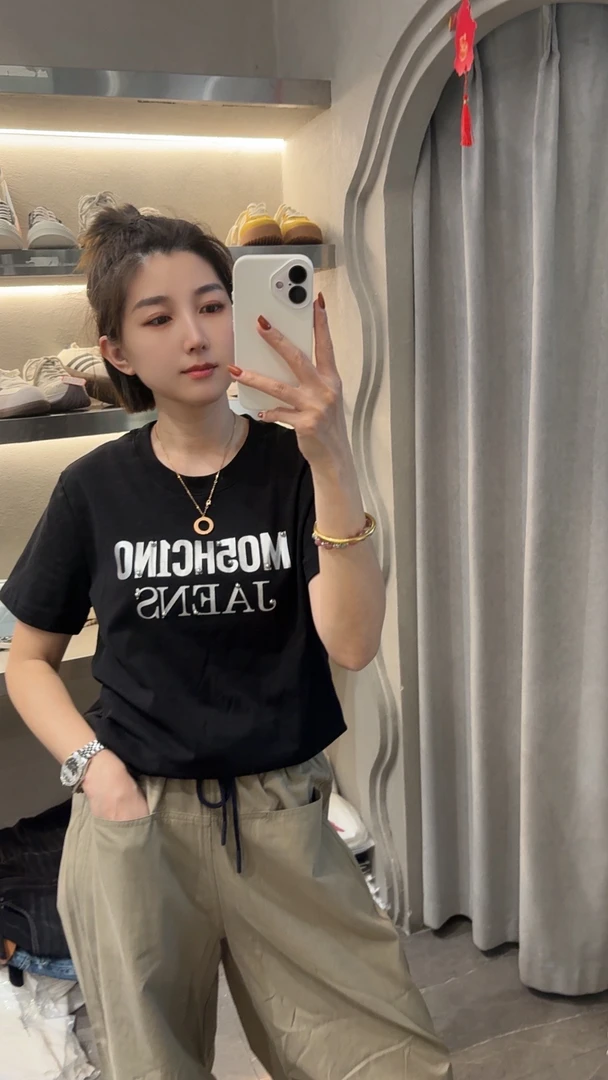 LIZI-后背小心～机短袖t