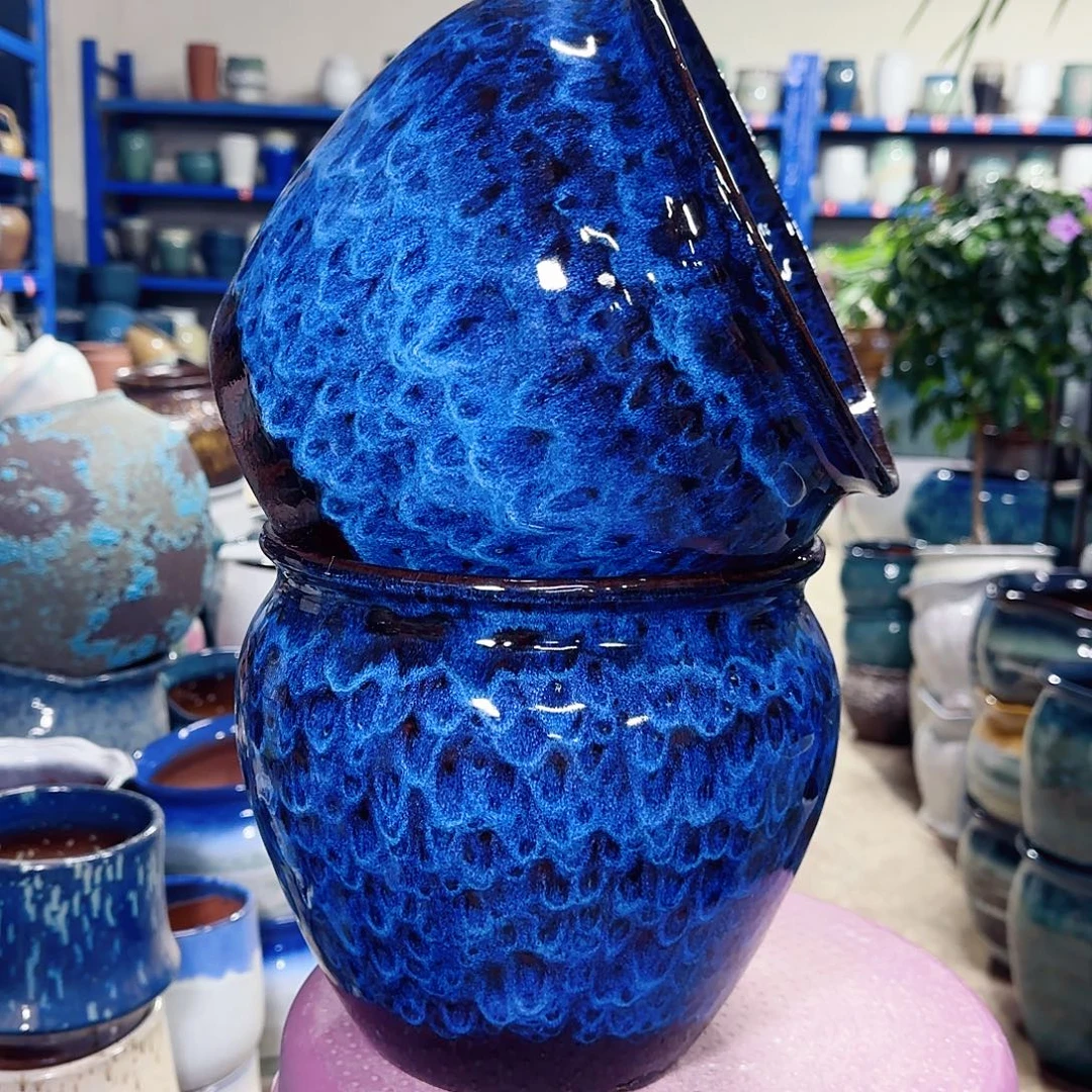 紫砂花盆高20口20