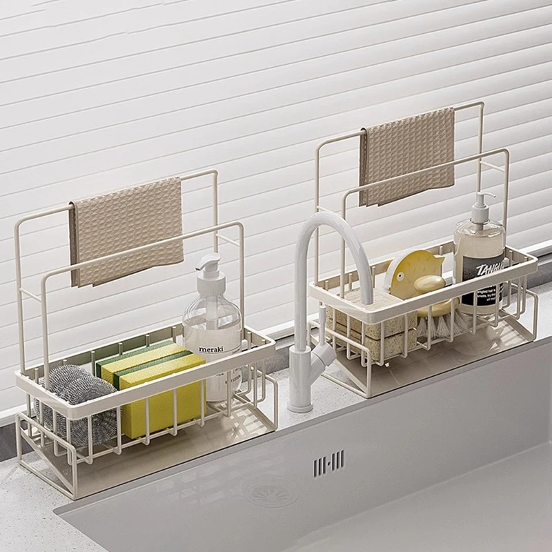 2025新款厨房专用水龙头洗菜池洗碗水槽置物架沥水架抹布收纳架