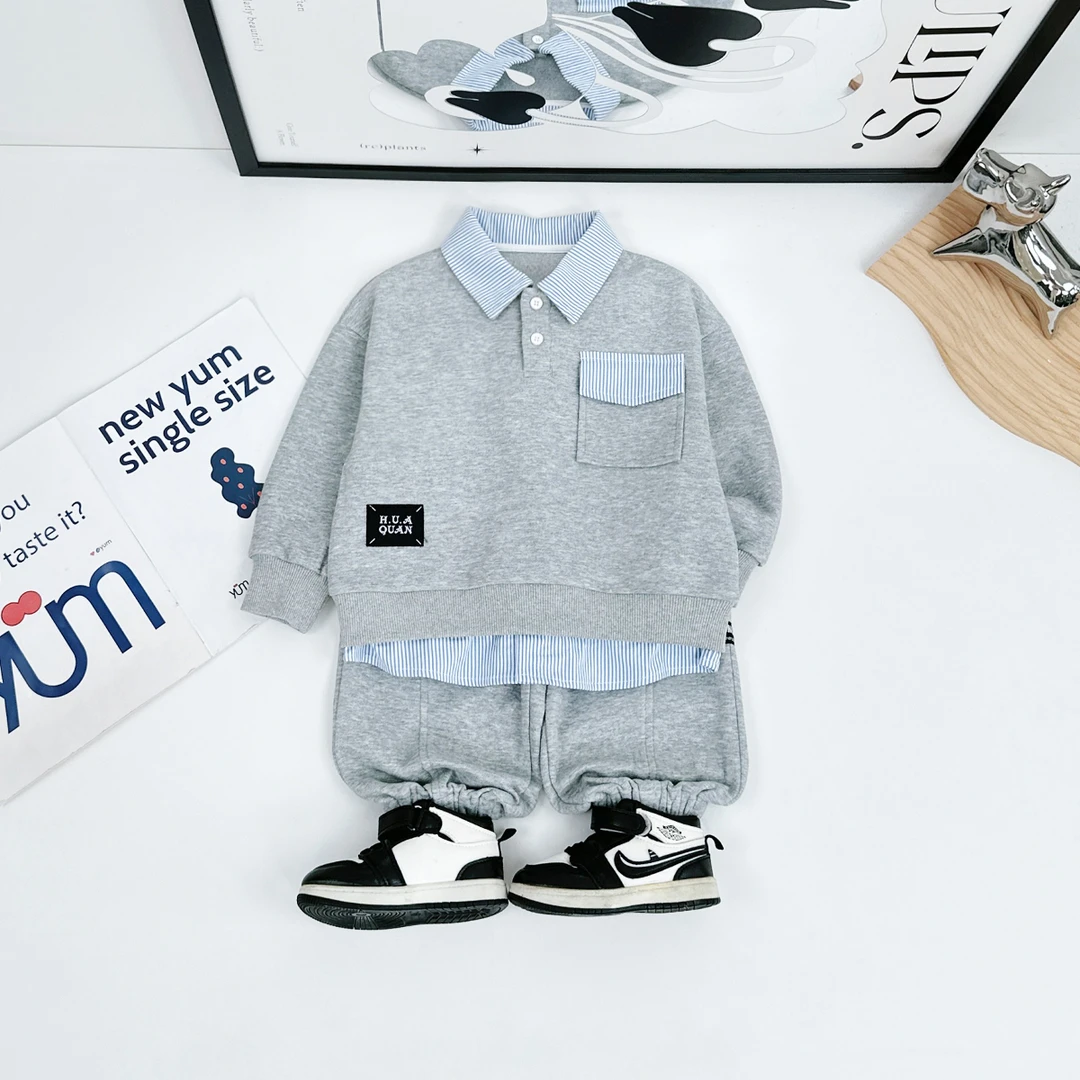 男童套装2025新款春装儿童春秋季两件套宝宝 DMC7583悠悠童话童装