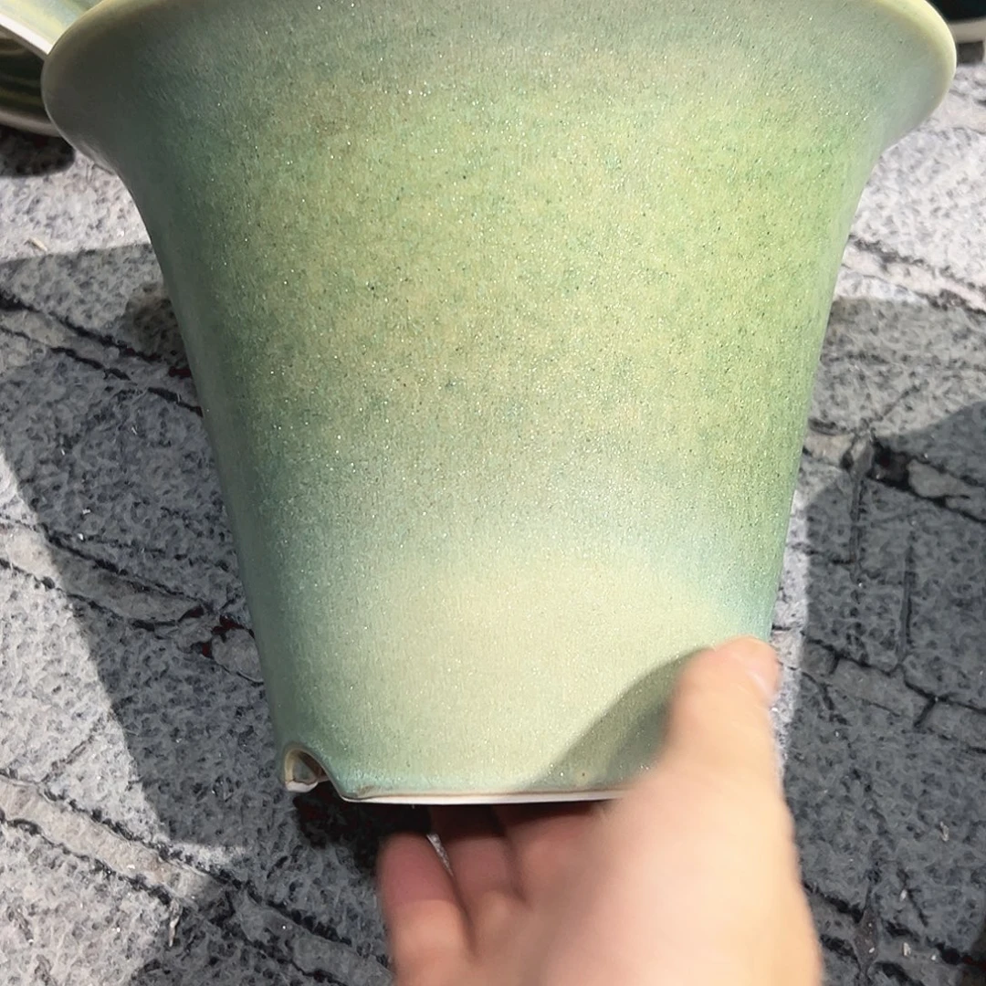 .***Z花器绿釉雅光陶瓷花器