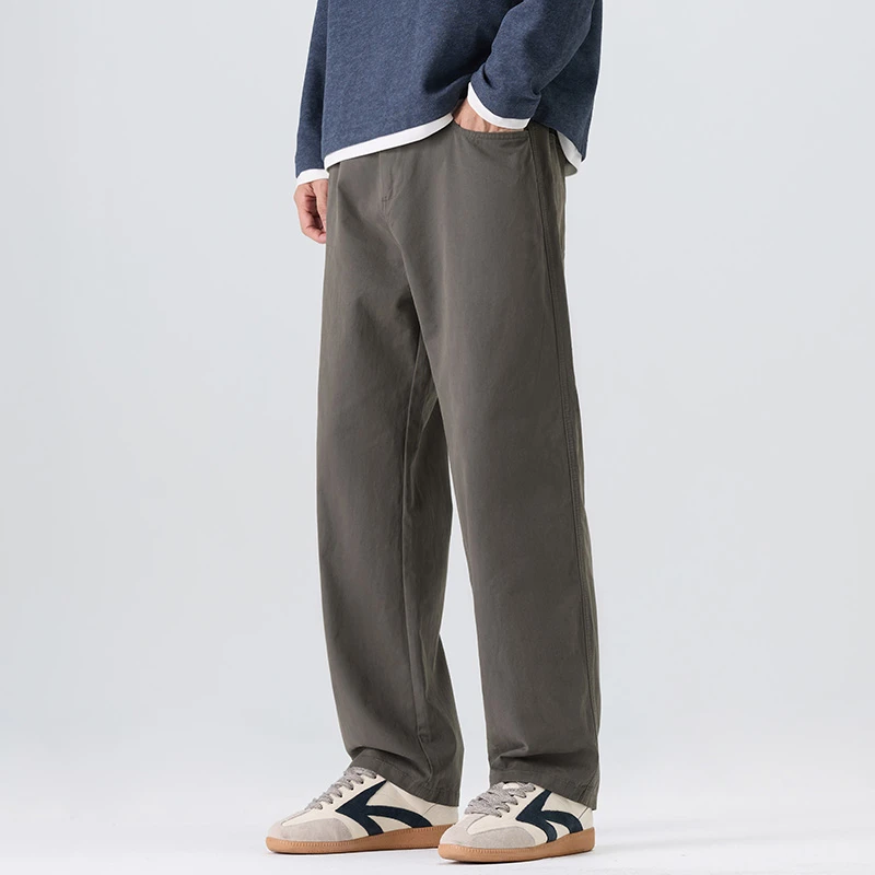纯棉休闲裤长裤男秋冬款2025新款宽松直筒裤男款裤子男士工装裤