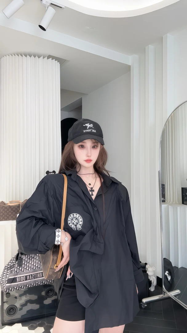 TITI168（克罗女神）洋气美女必备弹性爆款衬衣