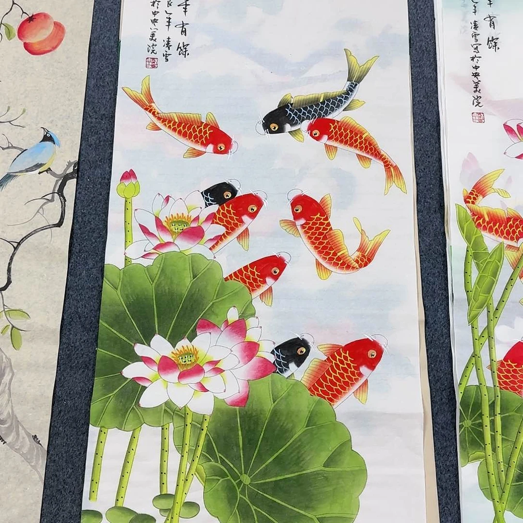 国画尺寸50X100手绘作品