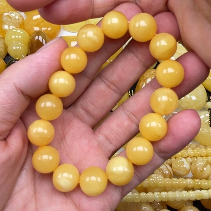 裸石蜜蜡未镶嵌蜜蜡12➕手串
