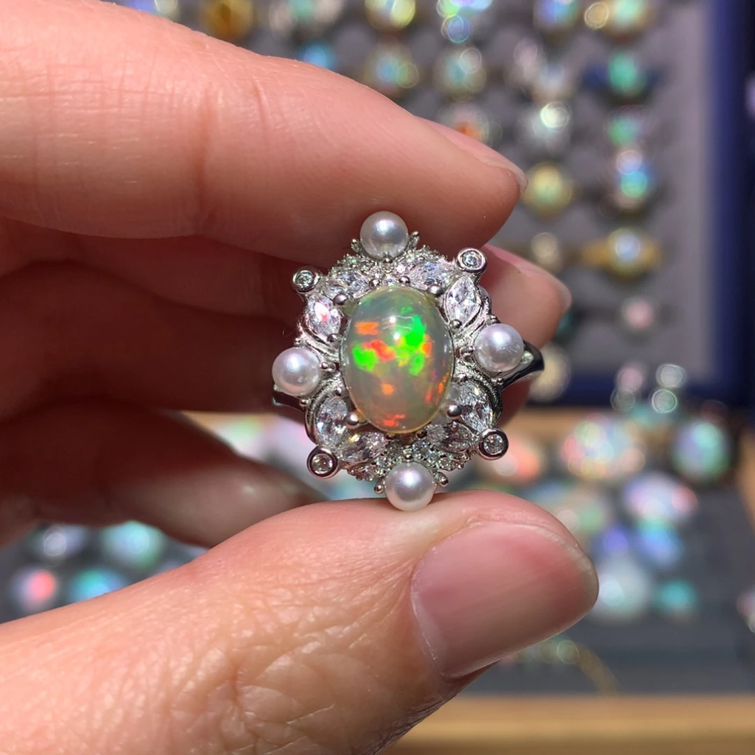 银S925镶嵌欧泊戒指款式