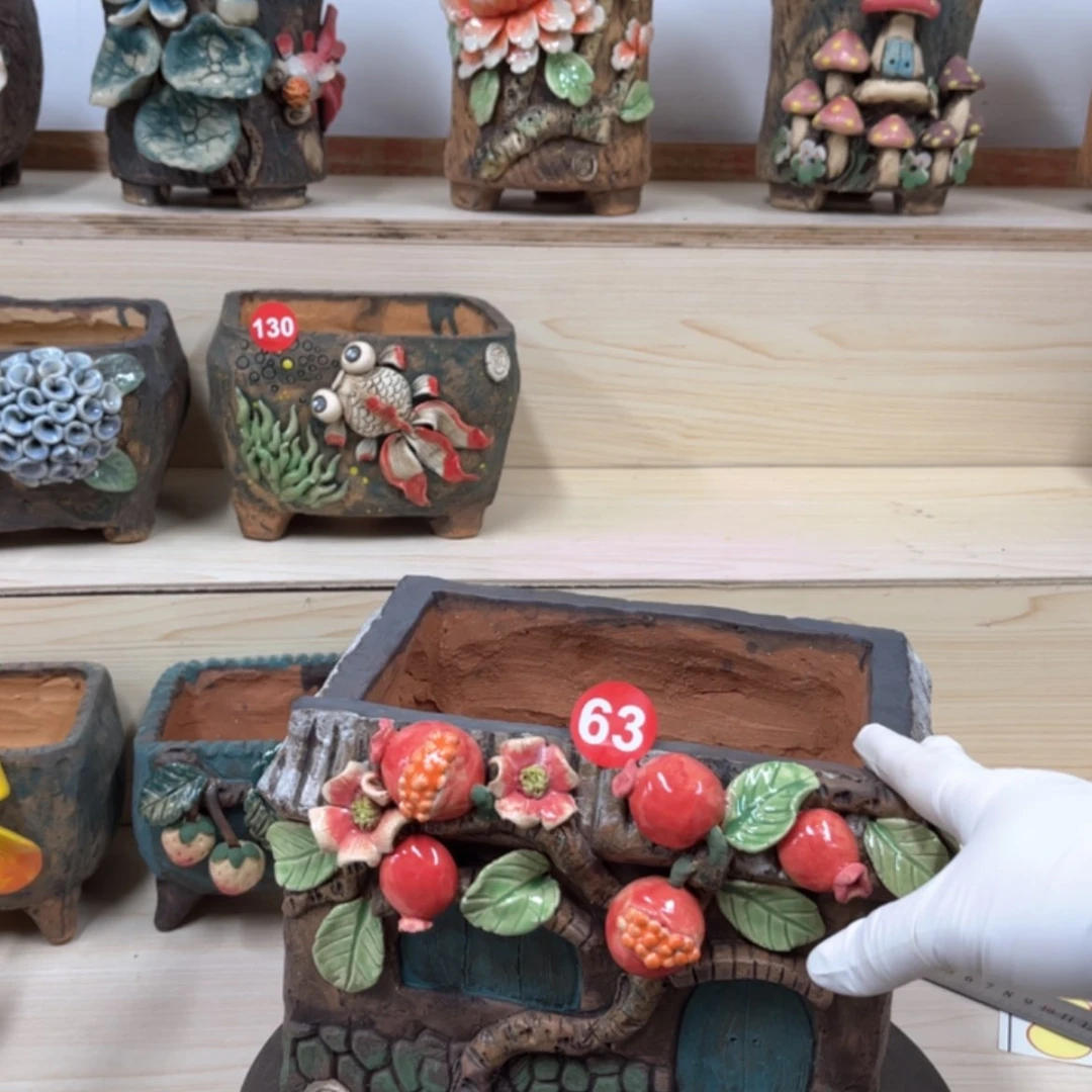 【闪购商品】紫砂花盆63号内口17×13外高16