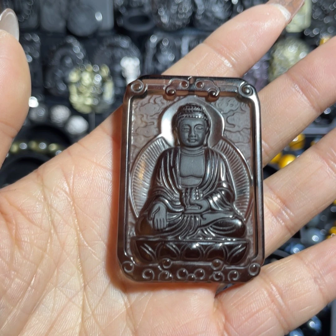 黑曜岩吊坠(赠链)未镶嵌鸽****子