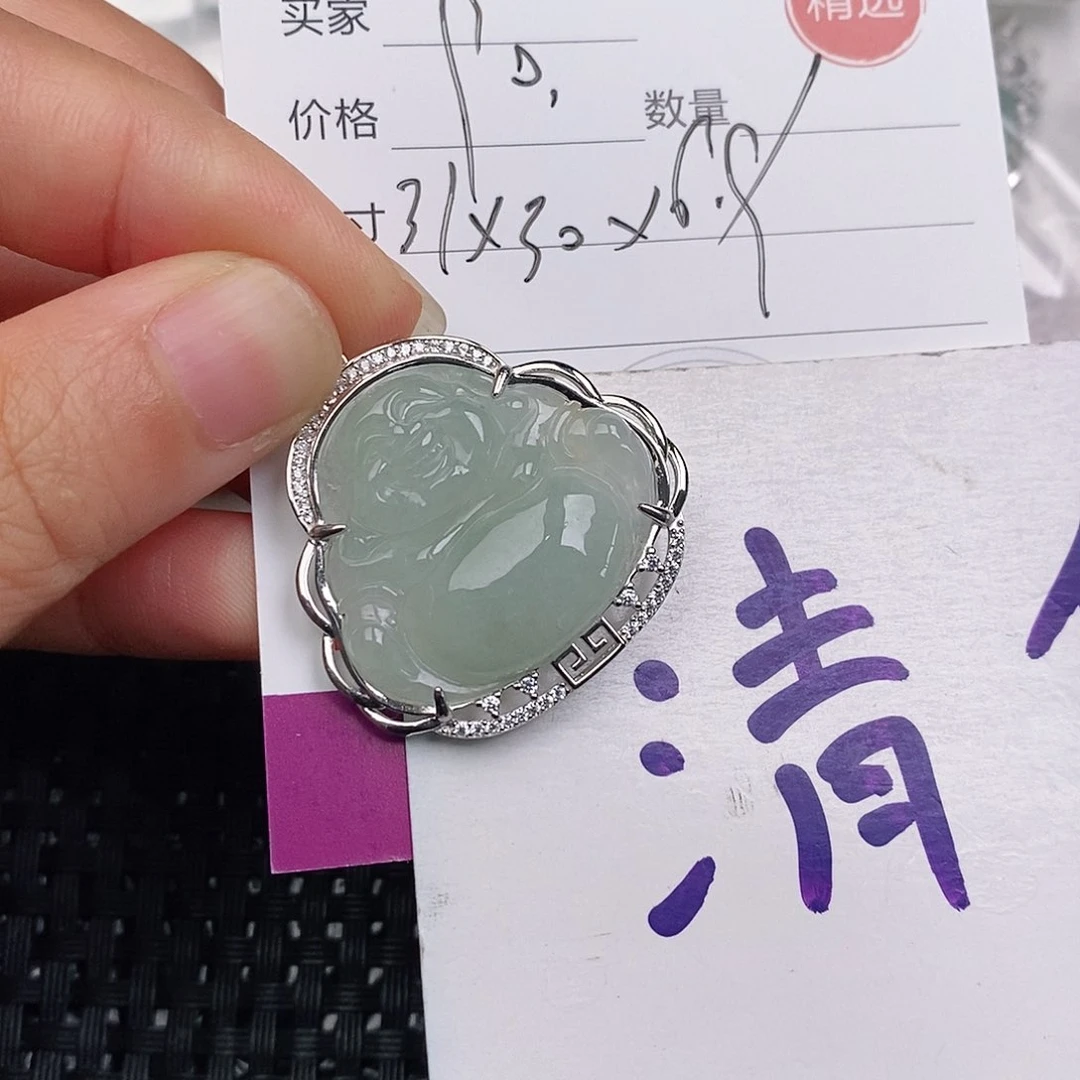 颈饰银S925镶嵌翡翠