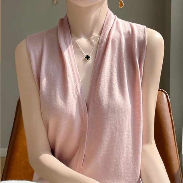 法式气质轻熟风纯色V领无袖马甲背心女夏季款超好看宽松坎肩上衣