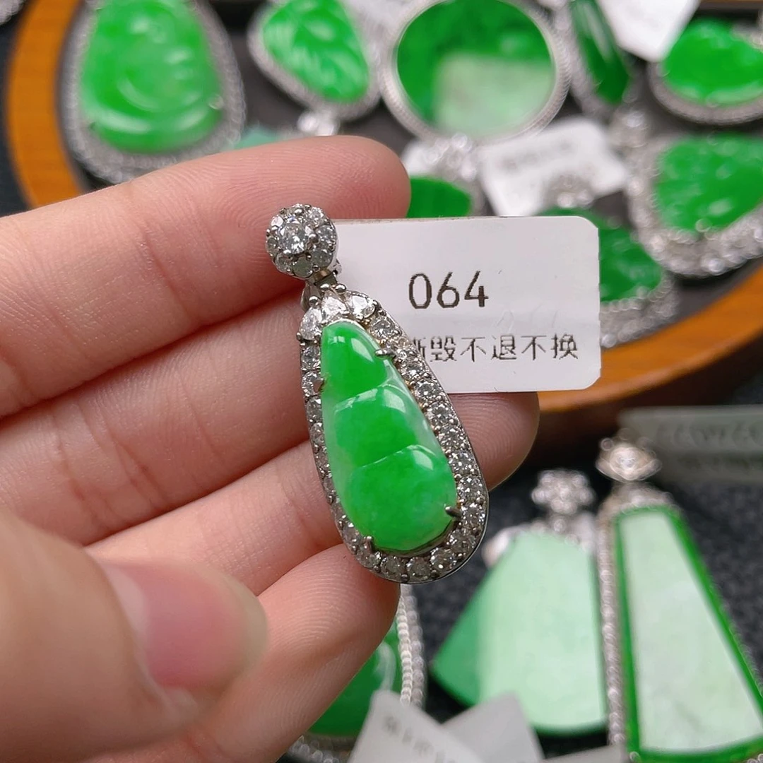 【闪购商品】翡翠吊坠(不含链)银S925镶嵌