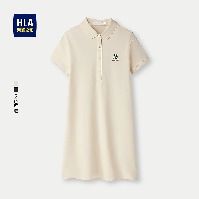 【小花POLO裙】HLA海澜之家POLO裙女25夏季新款蛇年贺岁裙子女装