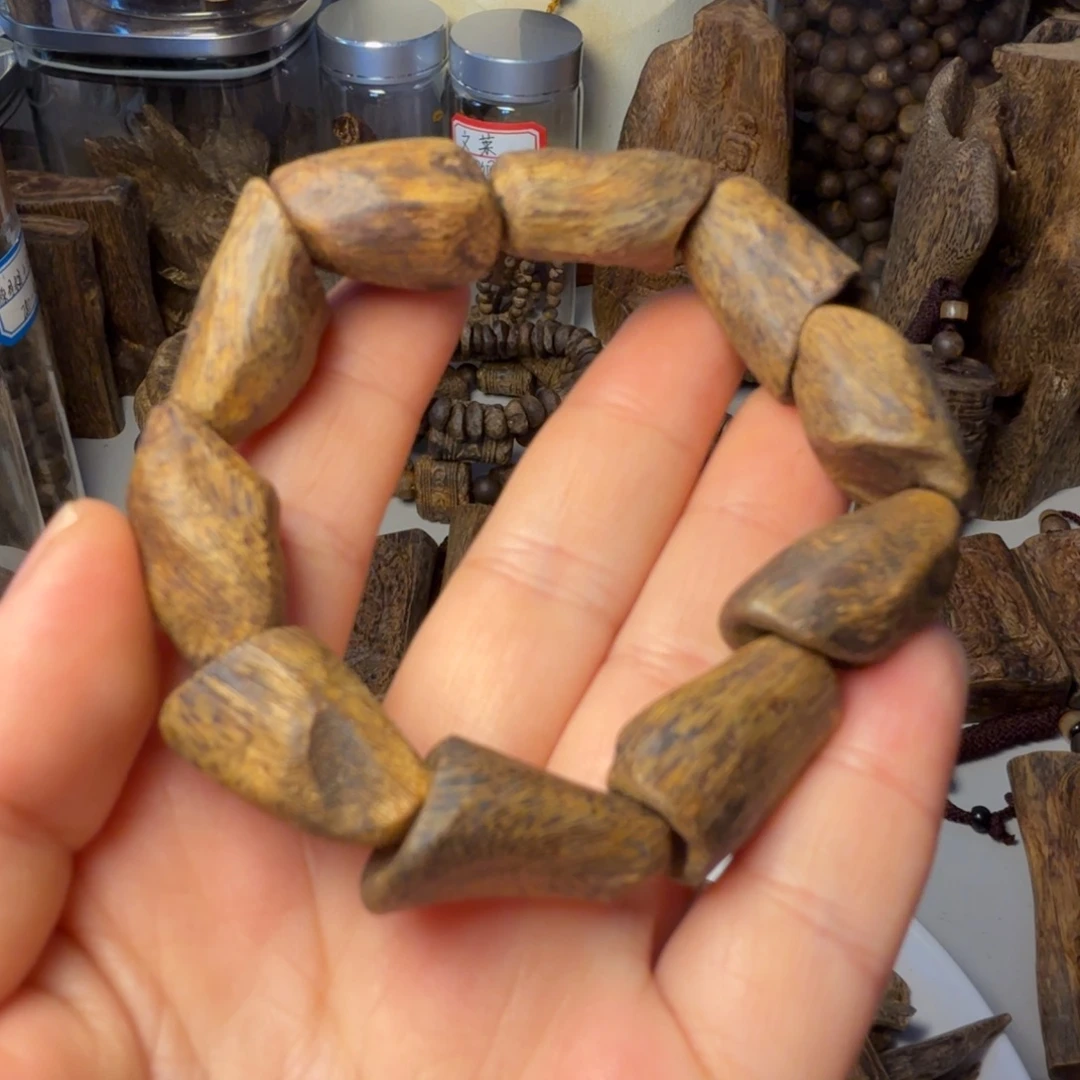 手串沉香天然海南老白棋树丁单圈23.5克