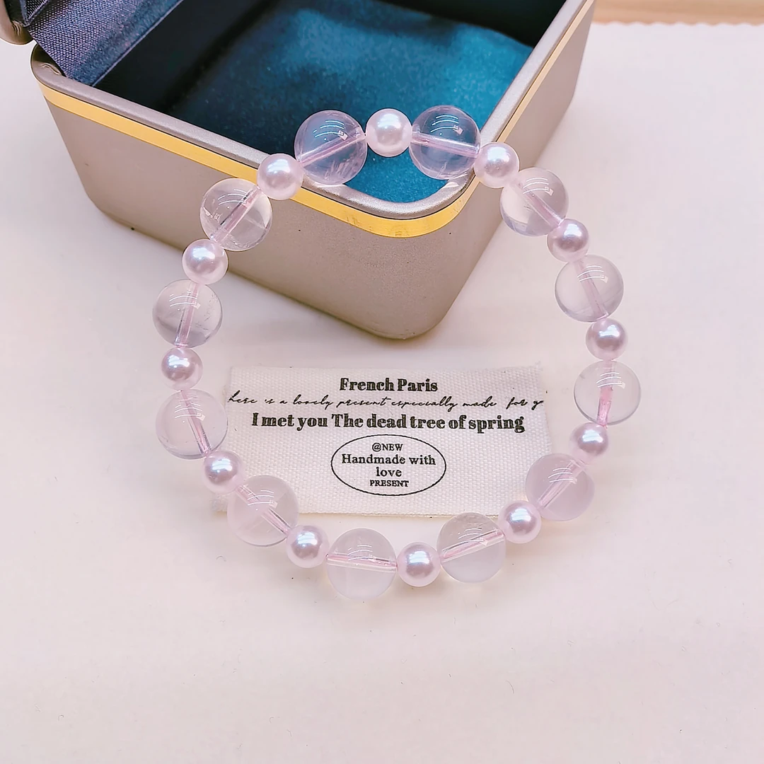 YS0111【出水芙蓉】粉水晶时尚手串多样性发其一