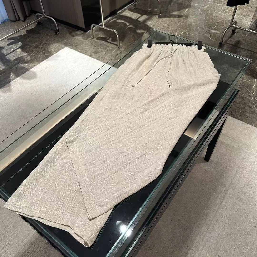 老钱风垂感褶皱阔腿长裤