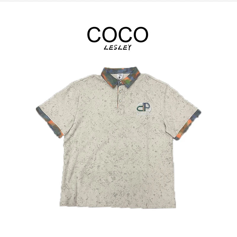 COCO LESLEY 夏季新款提花设计感短袖宽松T恤潮