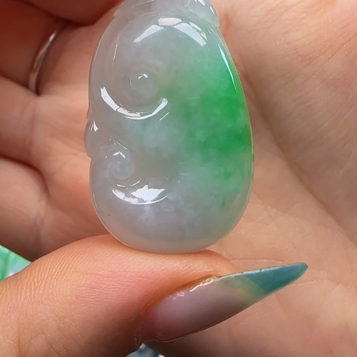 吊坠(不含链)18K金镶嵌翡翠