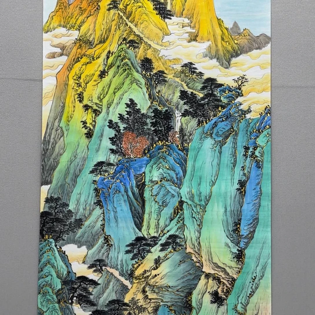 国画精品四尺精品山水贾敏