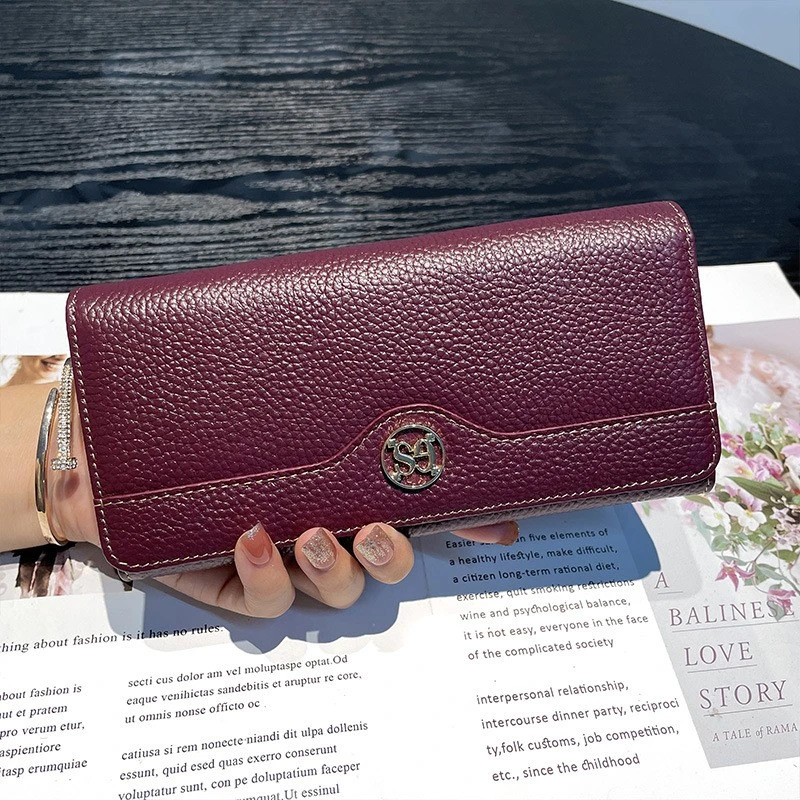 2025新款气质长款钱包女士真皮大容量钱夹多卡位头层牛皮女士皮夹