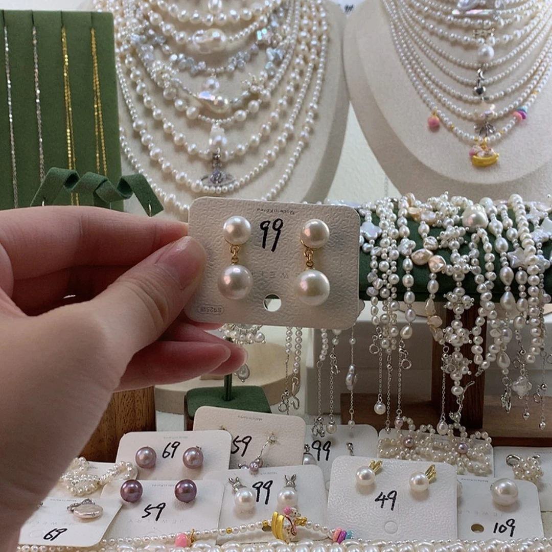 耳饰合金淡水珍珠