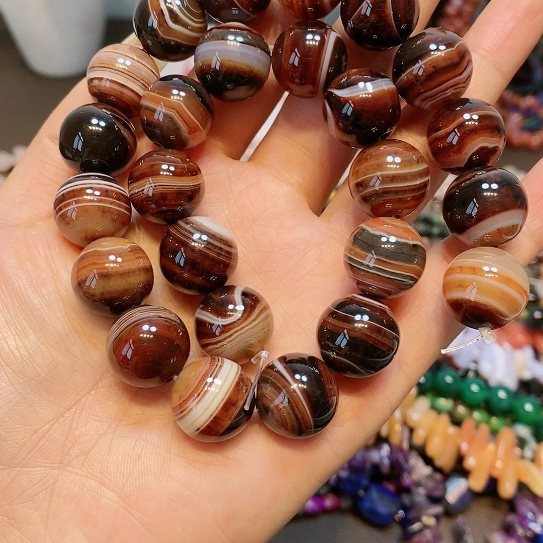 散珠玛瑙/玉髓波斯湾蚕丝玛瑙一条16mm