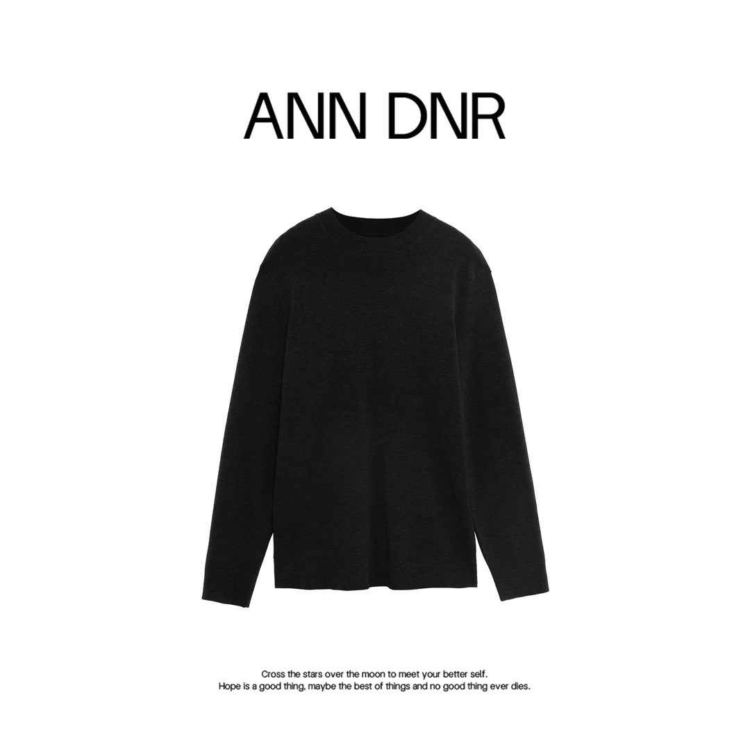 ANN DNR“100支超细丝光”100%不扎绵羊毛16针半高领打底衫SL-JFW02