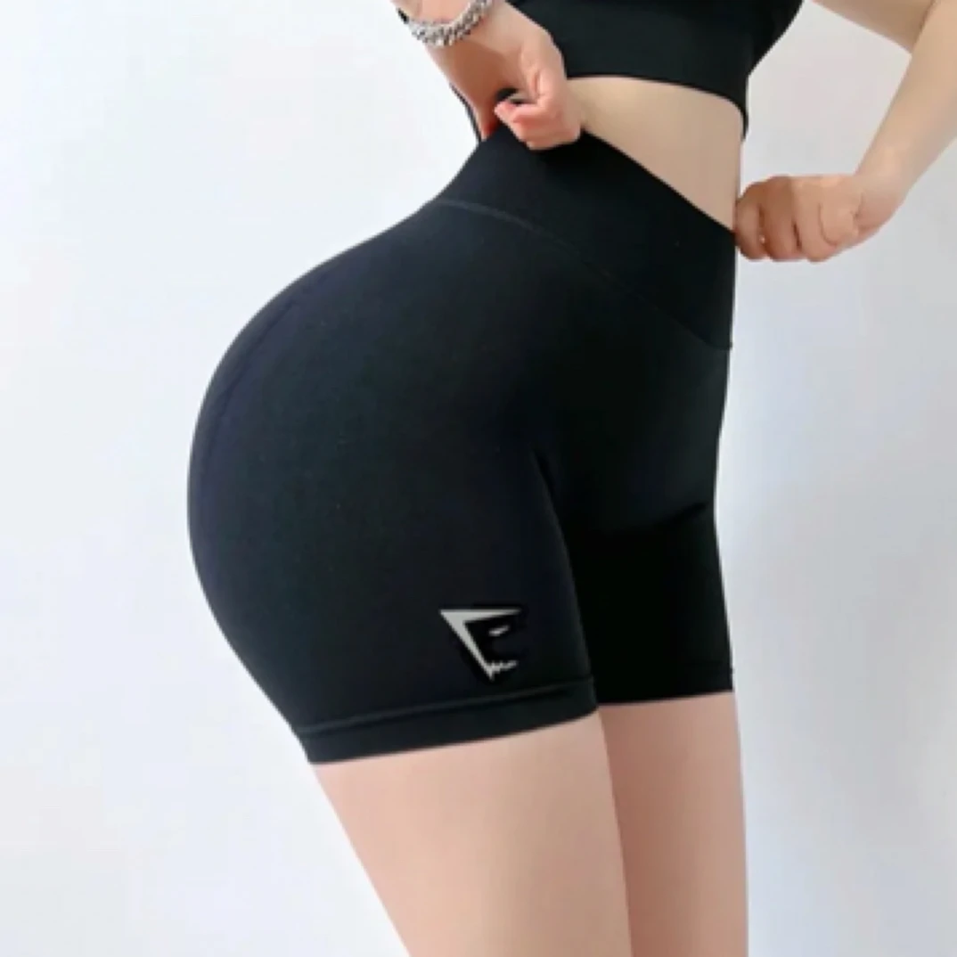 2024鲨鱼高腰短裤防尴尬线运动健身跑步内裤高弹速干裸感夏季紧身