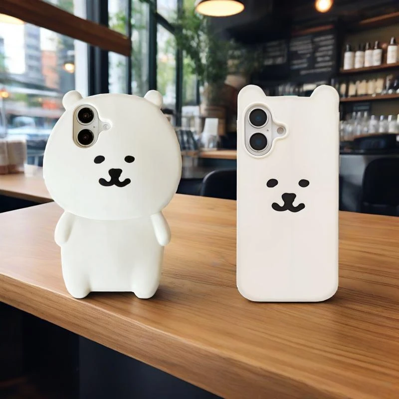 (适用苹果华为)自嘲熊卡通可爱小熊iPhone17创意立体软硅胶手机壳
