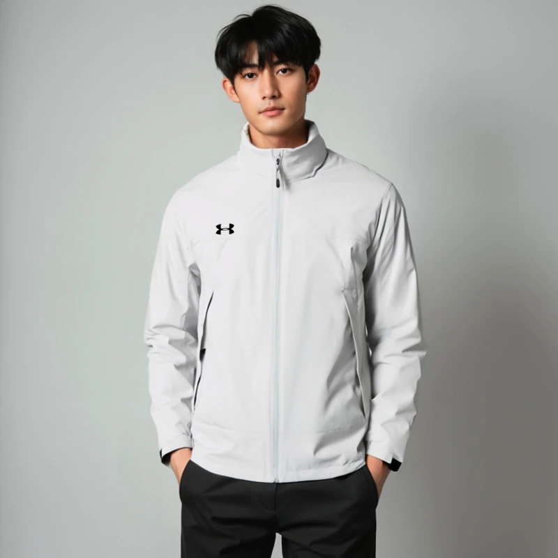 安德玛外套男女同款户外防风防泼水跑步立领运动棉服外套男士