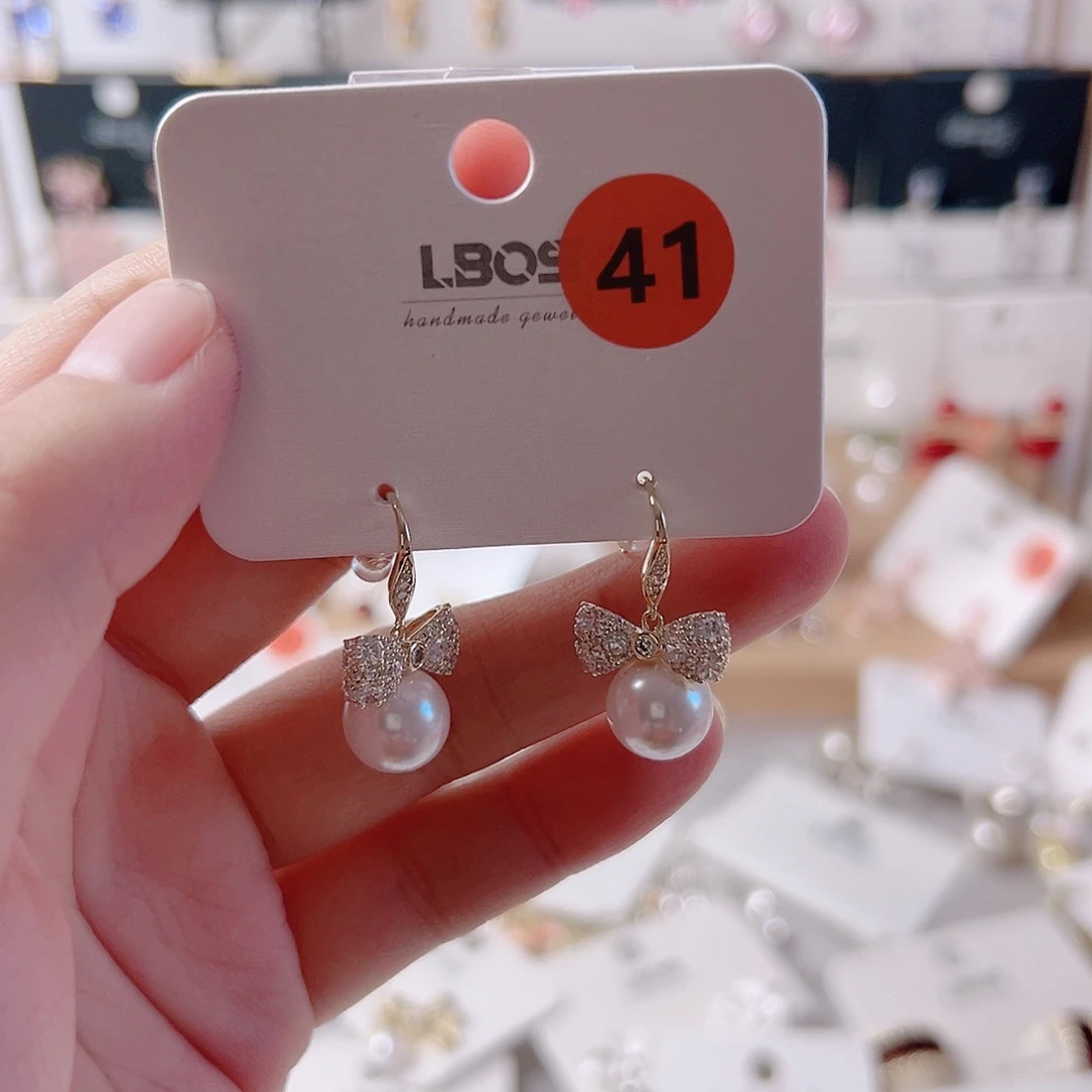 锆石纯铜合金耳环