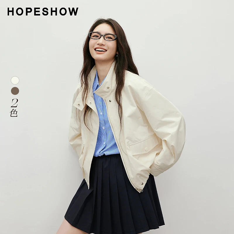 红袖2025秋新款女装 工装风松紧花苞两穿领落肩短外套90125260402